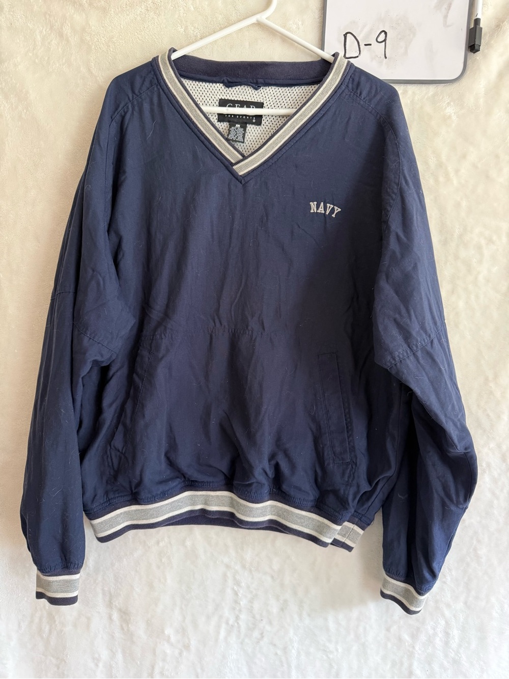 Gear For Sports Navy V-Neck Pullover Sweater with White Trim